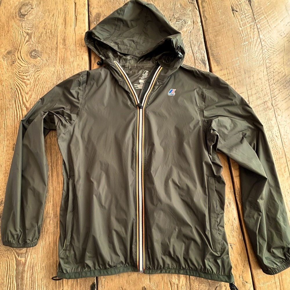 K-WAY Forest Green Retro Packable Windproof Jacket